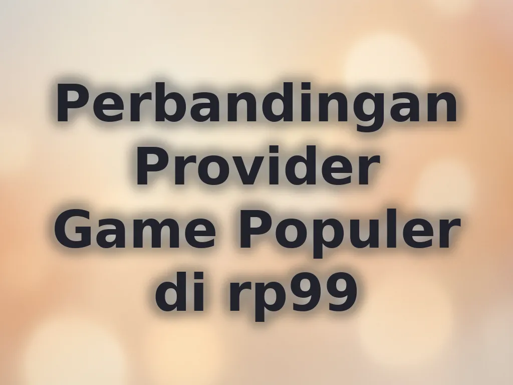 Perbandingan Provider Game Populer di rp99